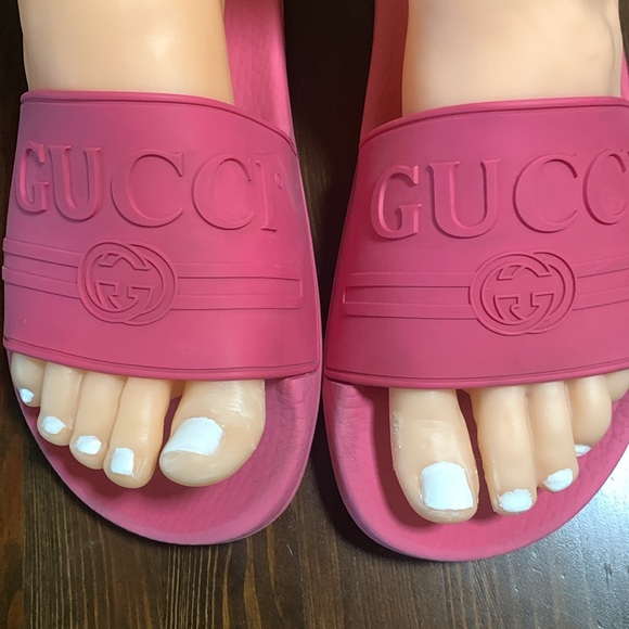 GUCCI Pursuit Rubber slides/pink fucsia size eu37/us6 - Picture 8 of 14